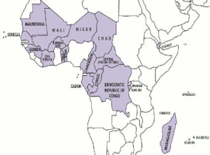 FRANCOPHONE AFRICA MAP